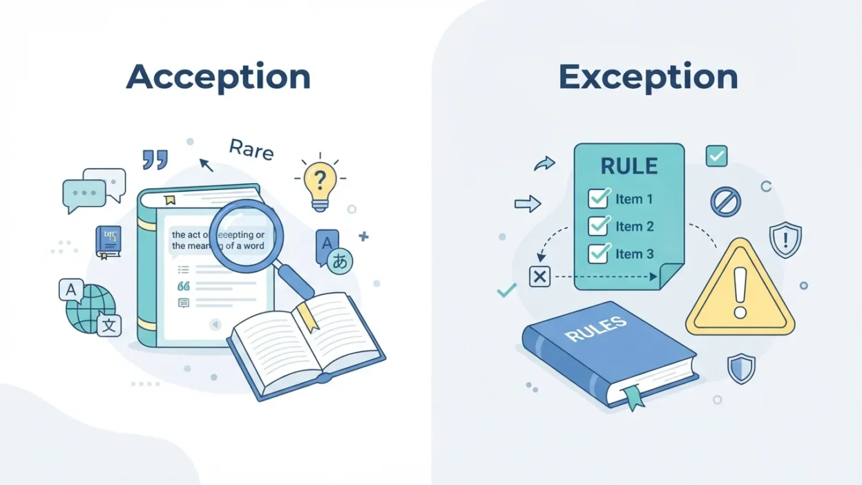 Acception vs Exception