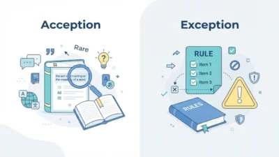 Acception vs Exception