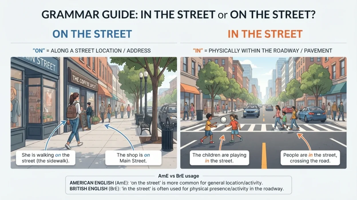 In the Street or On the Street