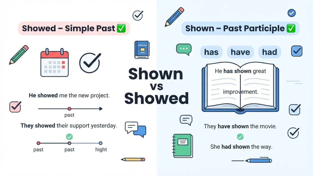 Shown vs Showed