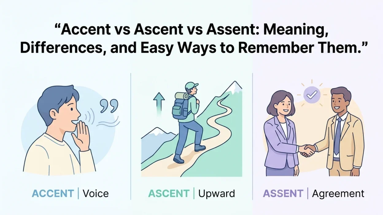 Accent vs Ascent vs Assent