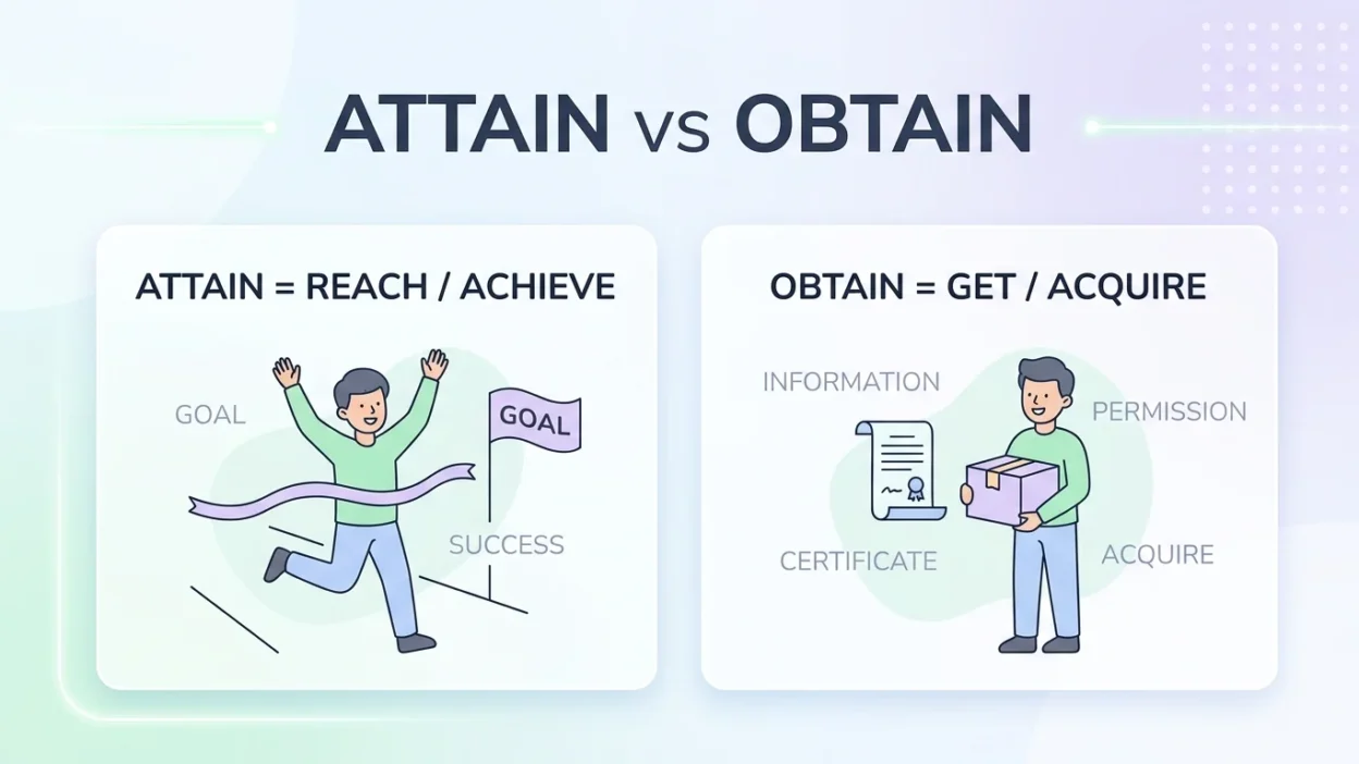 Attain vs Obtain