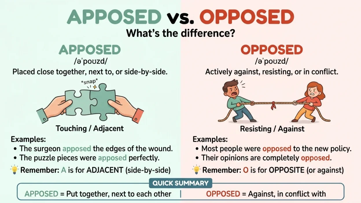 Apposed vs Opposed